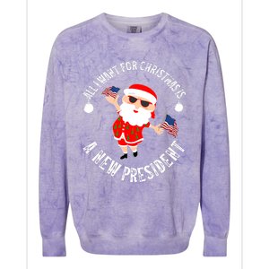 All I Want For Christmas Is A New President Gingerbread Man Colorblast Crewneck Sweatshirt