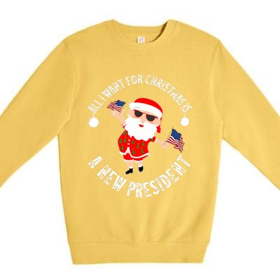 All I Want For Christmas Is A New President Gingerbread Man Premium Crewneck Sweatshirt