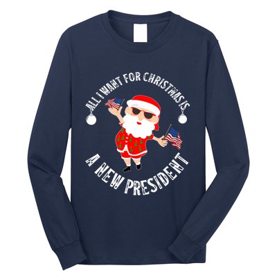 All I Want For Christmas Is A New President Gingerbread Man Long Sleeve Shirt