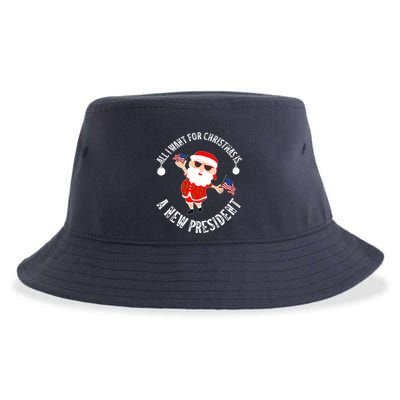 All I Want For Christmas Is A New President Gingerbread Man Sustainable Bucket Hat