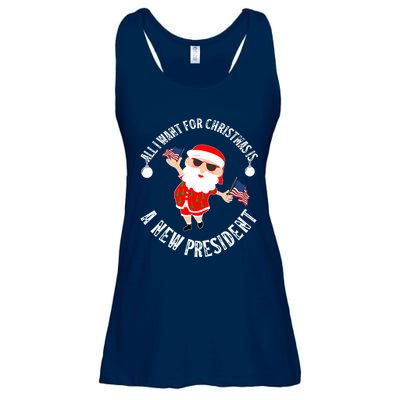 All I Want For Christmas Is A New President Gingerbread Man Ladies Essential Flowy Tank