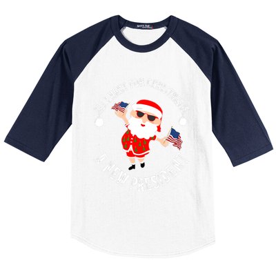 All I Want For Christmas Is A New President Gingerbread Man Baseball Sleeve Shirt