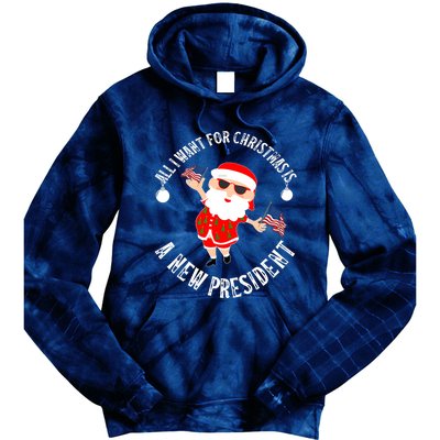 All I Want For Christmas Is A New President Gingerbread Man Tie Dye Hoodie