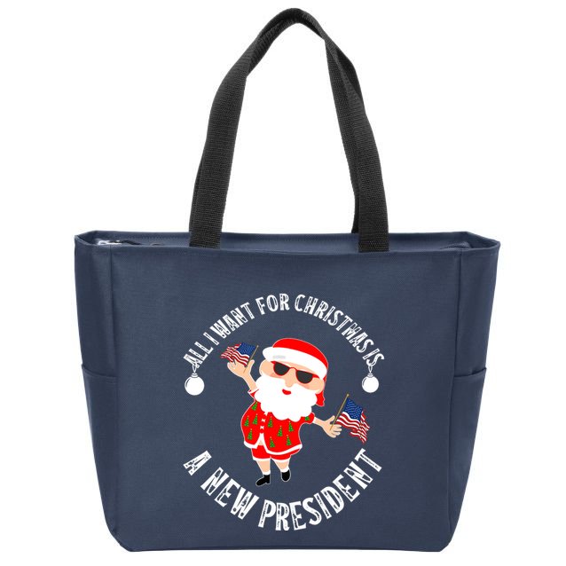 All I Want For Christmas Is A New President Gingerbread Man Zip Tote Bag