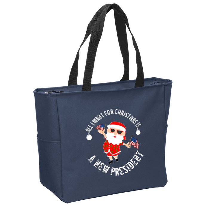 All I Want For Christmas Is A New President Gingerbread Man Zip Tote Bag