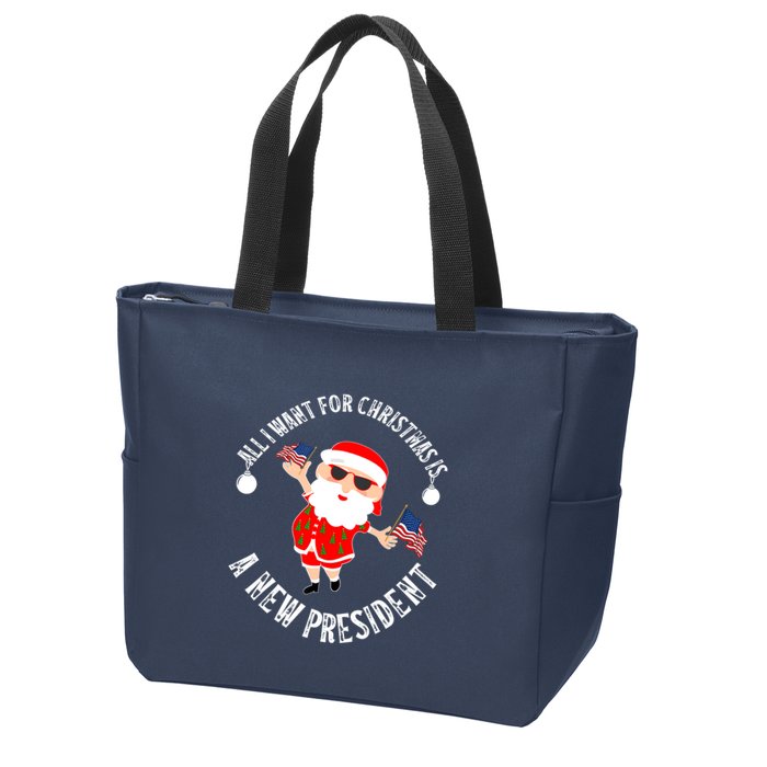 All I Want For Christmas Is A New President Gingerbread Man Zip Tote Bag