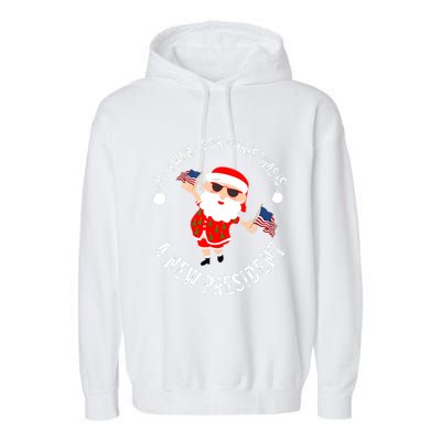 All I Want For Christmas Is A New President Gingerbread Man Garment-Dyed Fleece Hoodie