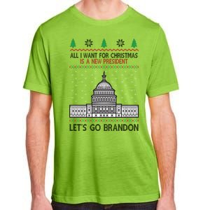 All I Want For Christmas Is A New President Let's Go Brandon Adult ChromaSoft Performance T-Shirt