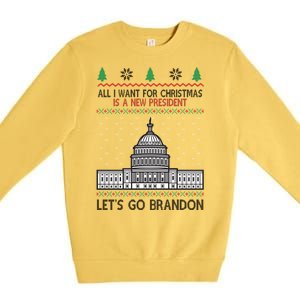 All I Want For Christmas Is A New President Let's Go Brandon Premium Crewneck Sweatshirt