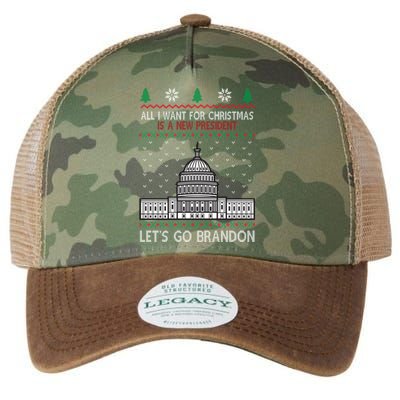 All I Want For Christmas Is A New President Let's Go Brandon Legacy Tie Dye Trucker Hat