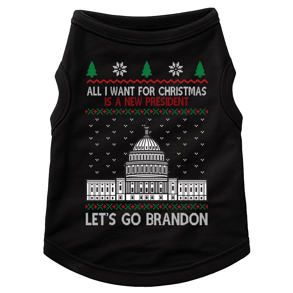 All I Want For Christmas Is A New President Let's Go Brandon Doggie Tank