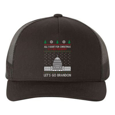 All I Want For Christmas Is A New President Let's Go Brandon Yupoong Adult 5-Panel Trucker Hat