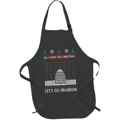 All I Want For Christmas Is A New President Let's Go Brandon Apron