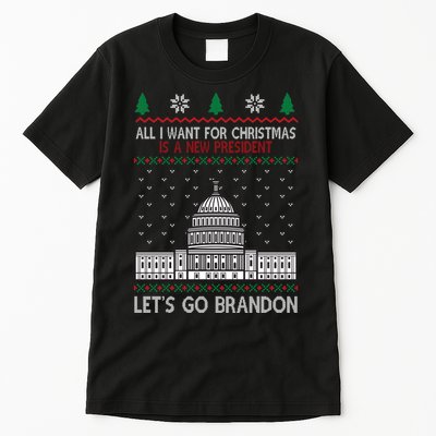 All I Want For Christmas Is A New President Let's Go Brandon Tall T-Shirt