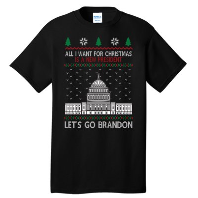 All I Want For Christmas Is A New President Let's Go Brandon Tall T-Shirt