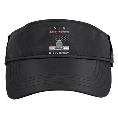 All I Want For Christmas Is A New President Let's Go Brandon Adult Drive Performance Visor