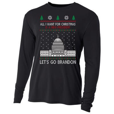 All I Want For Christmas Is A New President Let's Go Brandon Cooling Performance Long Sleeve Crew