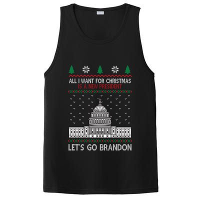 All I Want For Christmas Is A New President Let's Go Brandon PosiCharge Competitor Tank