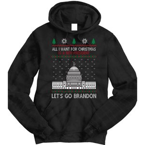 All I Want For Christmas Is A New President Let's Go Brandon Tie Dye Hoodie