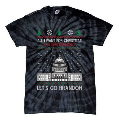 All I Want For Christmas Is A New President Let's Go Brandon Tie-Dye T-Shirt