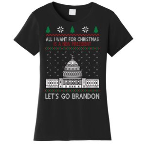 All I Want For Christmas Is A New President Let's Go Brandon Women's T-Shirt