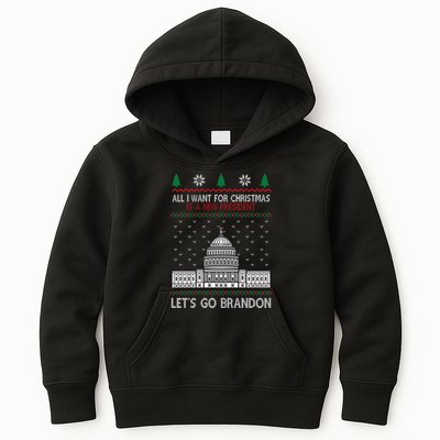 All I Want For Christmas Is A New President Let's Go Brandon Kids Hoodie