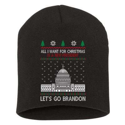 All I Want For Christmas Is A New President Let's Go Brandon Short Acrylic Beanie