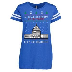 All I Want For Christmas Is A New President Let's Go Brandon Enza Ladies Jersey Football T-Shirt