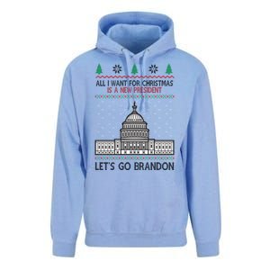 All I Want For Christmas Is A New President Let's Go Brandon Unisex Surf Hoodie