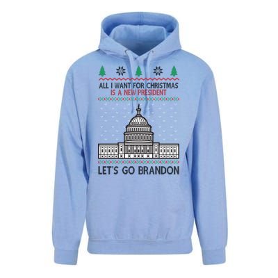 All I Want For Christmas Is A New President Let's Go Brandon Unisex Surf Hoodie