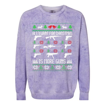 All I Want Is More Guns Collector Hunting Ugly Christmas Colorblast Crewneck Sweatshirt