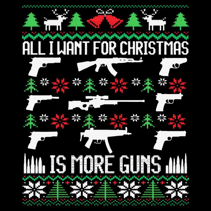 All I Want Is More Guns Collector Hunting Ugly Christmas Premium T-Shirt