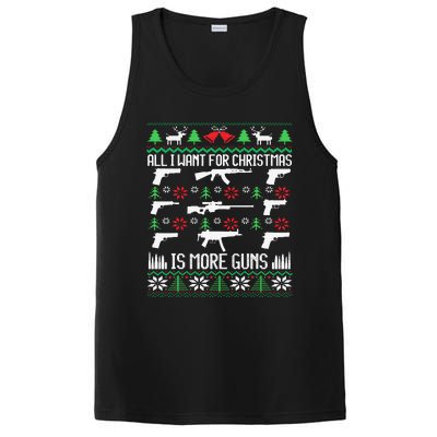 All I Want Is More Guns Collector Hunting Ugly Christmas PosiCharge Competitor Tank