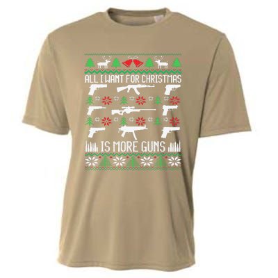 All I Want Is More Guns Collector Hunting Ugly Christmas Cooling Performance Crew T-Shirt