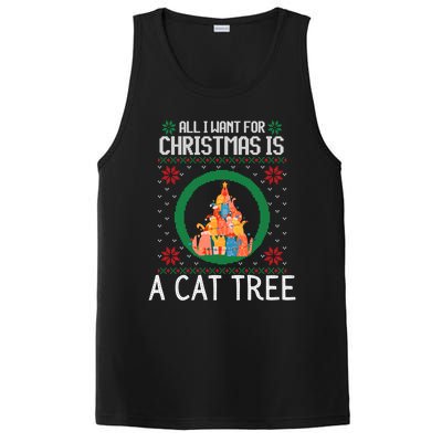 All I Want For Christmas Is A Cat Tree Ugly Xmas Sweater Fun Gift PosiCharge Competitor Tank