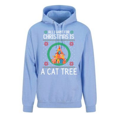 All I Want For Christmas Is A Cat Tree Ugly Xmas Sweater Fun Gift Unisex Surf Hoodie