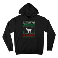 All I Want For Xmas Is A Goat Ugly Christmas Gift Hoodie