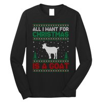 All I Want For Xmas Is A Goat Ugly Christmas Gift Long Sleeve Shirt