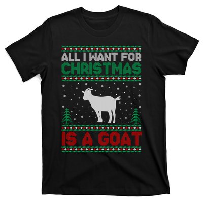 All I Want For Xmas Is A Goat Ugly Christmas Gift T-Shirt