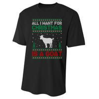 All I Want For Xmas Is A Goat Ugly Christmas Gift Performance Sprint T-Shirt