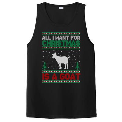 All I Want For Xmas Is A Goat Ugly Christmas Gift PosiCharge Competitor Tank