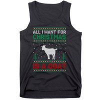 All I Want For Xmas Is A Goat Ugly Christmas Gift Tank Top