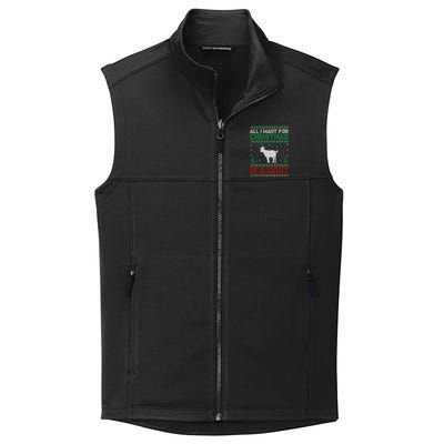 All I Want For Xmas Is A Goat Ugly Christmas Gift Collective Smooth Fleece Vest