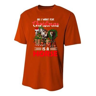 All I Want For Christmas Is A Horse Barrel Equestrian Xmas Gift Performance Sprint T-Shirt