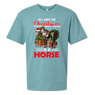 All I Want For Christmas Is A Horse Barrel Equestrian Xmas Gift Sueded Cloud Jersey T-Shirt