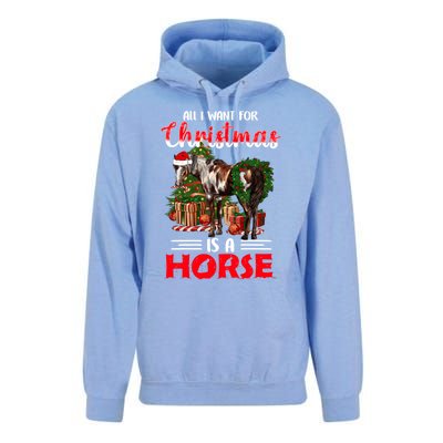 All I Want For Christmas Is A Horse Barrel Equestrian Xmas Gift Unisex Surf Hoodie