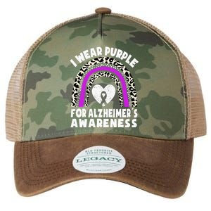 Alzheimers I Wear Purple For Alzheimers Awareness Rainbow Legacy Tie Dye Trucker Hat