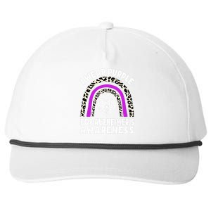 Alzheimers I Wear Purple For Alzheimers Awareness Rainbow Snapback Five-Panel Rope Hat