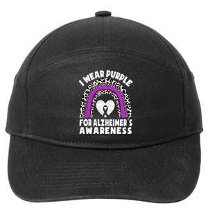 Alzheimers I Wear Purple For Alzheimers Awareness Rainbow 7-Panel Snapback Hat