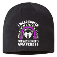 Alzheimers I Wear Purple For Alzheimers Awareness Rainbow Sustainable Beanie